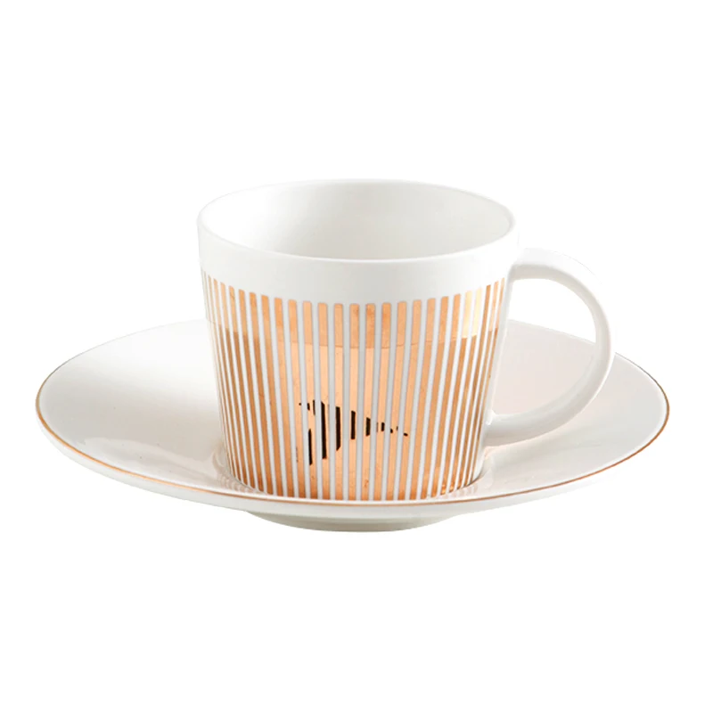 Ins Style Mirror Reflection Coffee Cup Plate Luxury afternoon tea set Ceramic Horse/Deer/Hummingbird Mug | Дом и сад