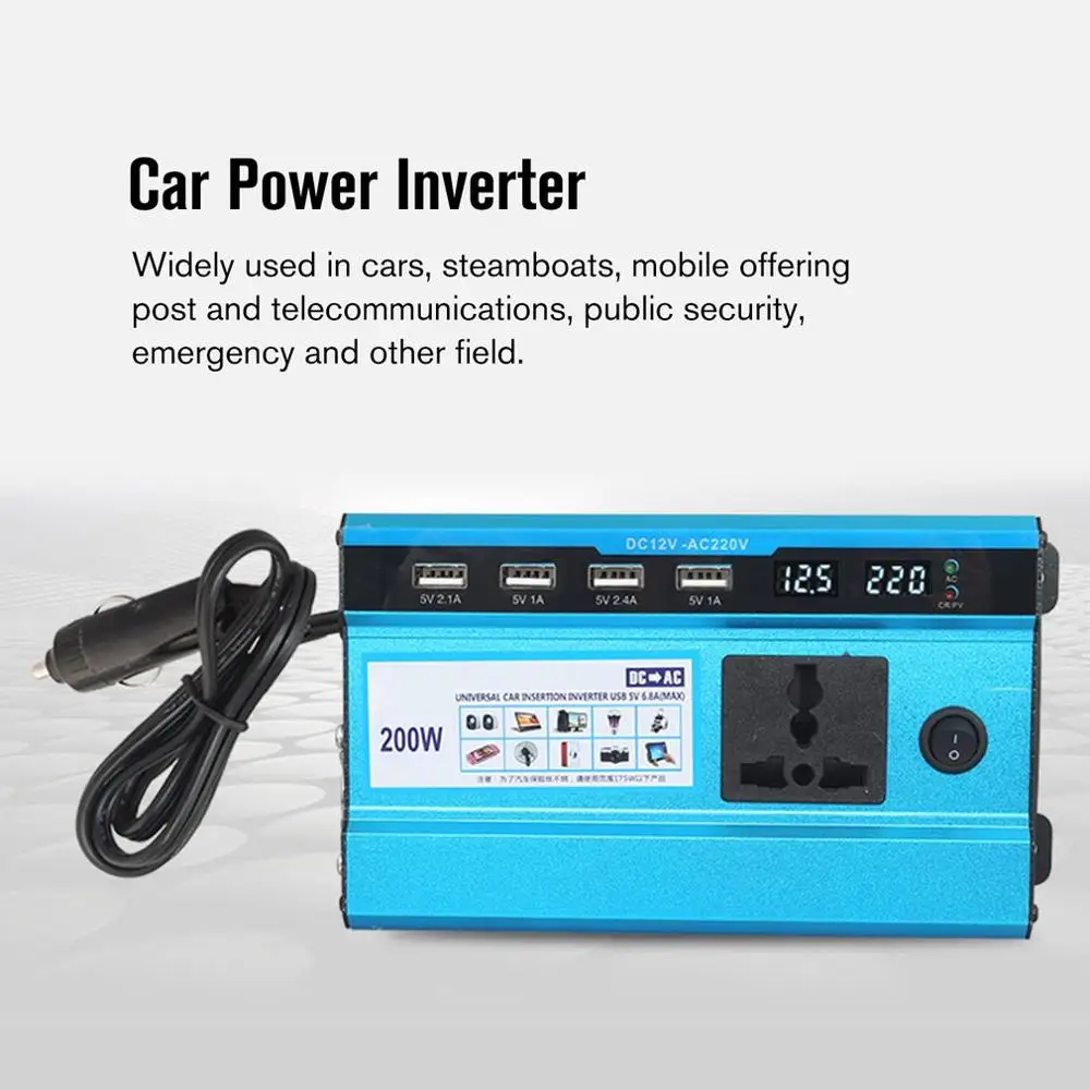 

1600W 12V to 220V / 24V to 220V Car Power Inverter Converter Charger Adapter USB Voltage Transformer Modified Sine Wave