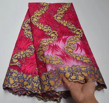 

African Lace Fabric 2020 Embroidered Nigerian Wedding Lace Fabric High Quality French Tulle Lace Fabric Beads Stones DT8-854
