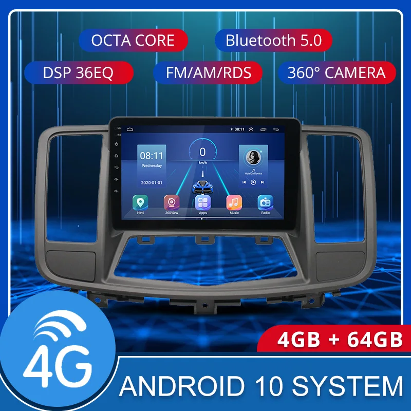 Автомобильный мультимедийный плеер 4G + 64G DSP Android 10 0 GPS-навигация для NISSAN TEANA 2009-2012 2
