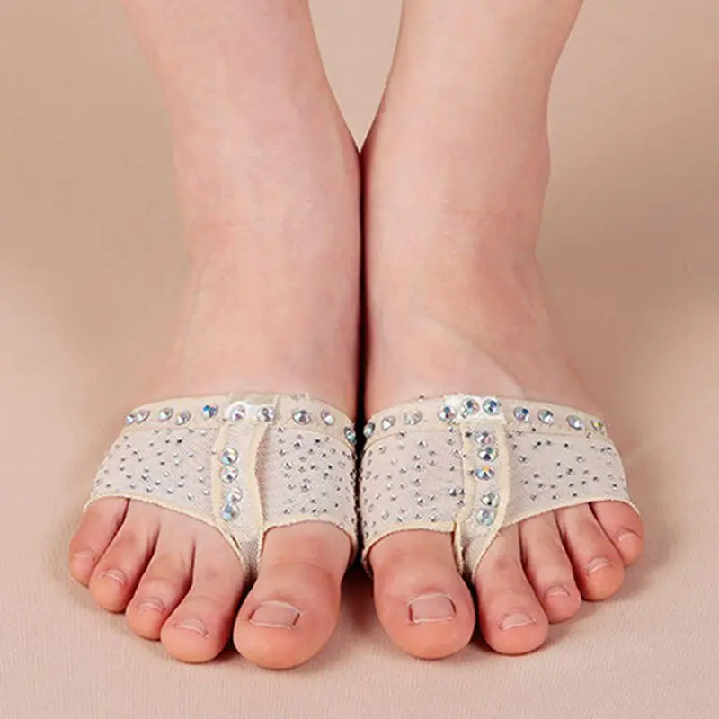 1 pair Belly Ballet Dance Toe Pad Practice Shoe Foot Thong Care Tool Half Sole Gym Sock Dance