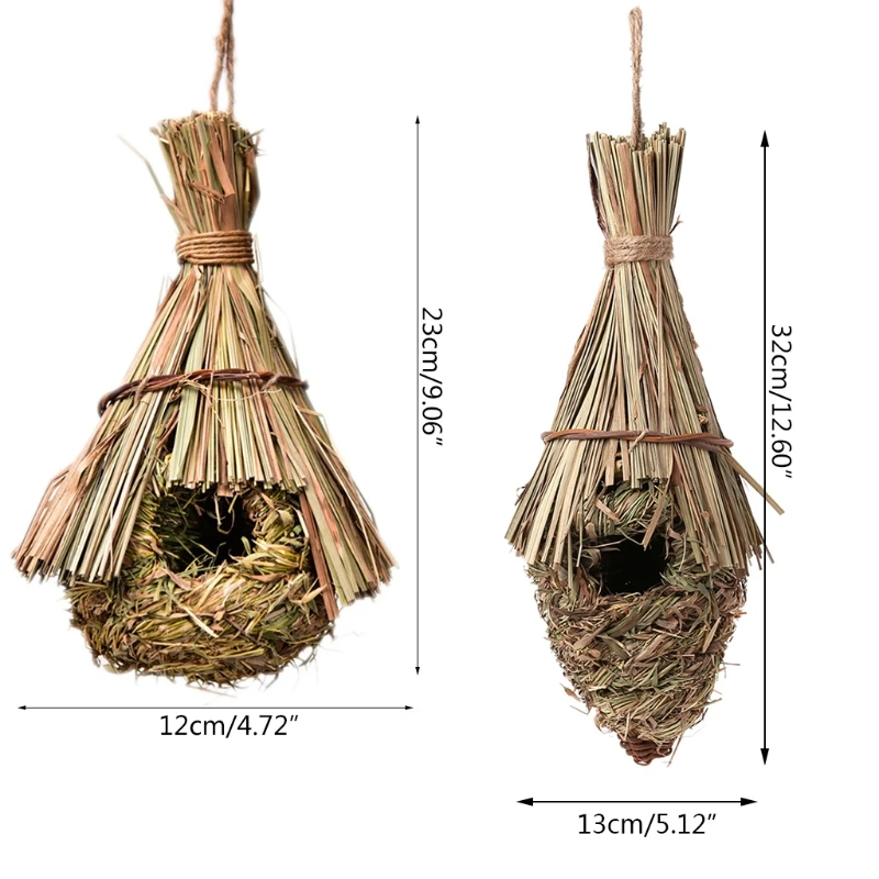 Cozy Resting Place for Birds-Provides shelter from Cold Weather-Bird Hideaway from Predators Hand-Woven Teardrop Shaped