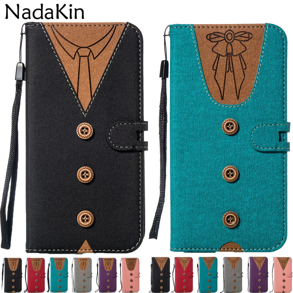 

Stylish Flip Book Phone Case for iPhone X XS MAX XR 5 5S SE 6 6S 7 8 Plus PU Leather Cover With Necktie Pattern Card Pocket