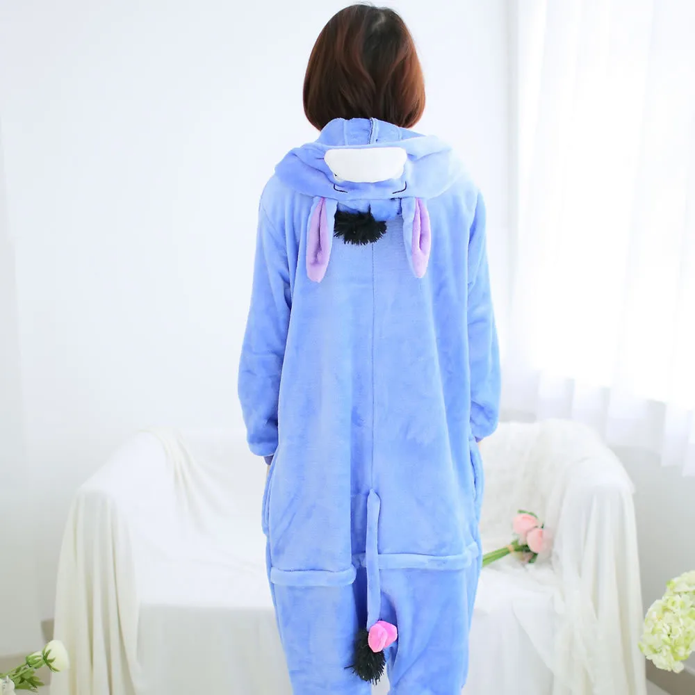 Кигуруми унисекс осел ИА Onesie пижамы Косплей Костюм животных фланелевые пижамы для взрослых Рождество Хэллоуин костюм