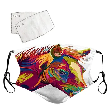 

1pcs Reusable Painting Print Mouth Mask Face Cover Pm2.5 Anti-dust Face Cover Mask Activated Carbon Filter Windproof 2pc Masks
