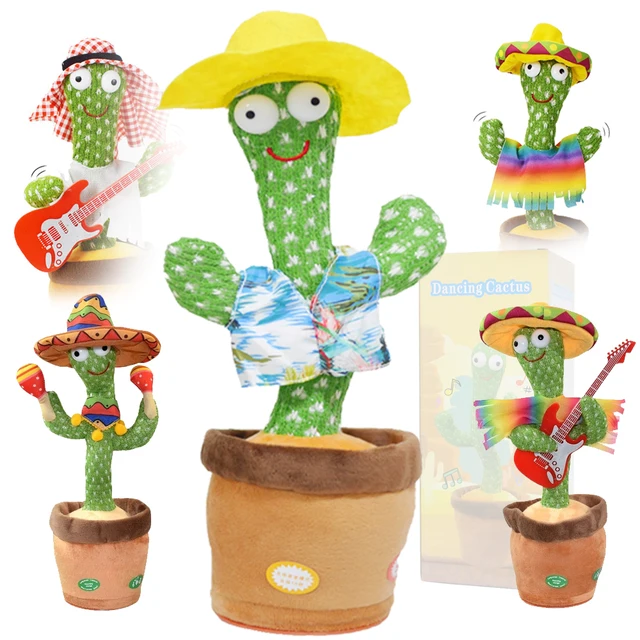 Dancing Cactus 120 Songs Speaker Talking USB Charging Soft Toys Baby Kids Dancing Twisting Cactus Luminous Recording Plush Dolls 1
