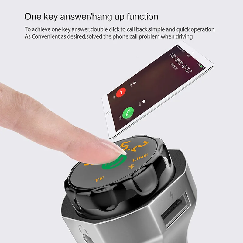 Автомобильный беспроводной fm-передатчик JaJaBor, Bluetooth, автомобильный комплект, AUX аудио, MP3 плеер, fm-модулятор, автомобильный комплект с громкой связью, двойной USB, автомобильное зарядное устройство