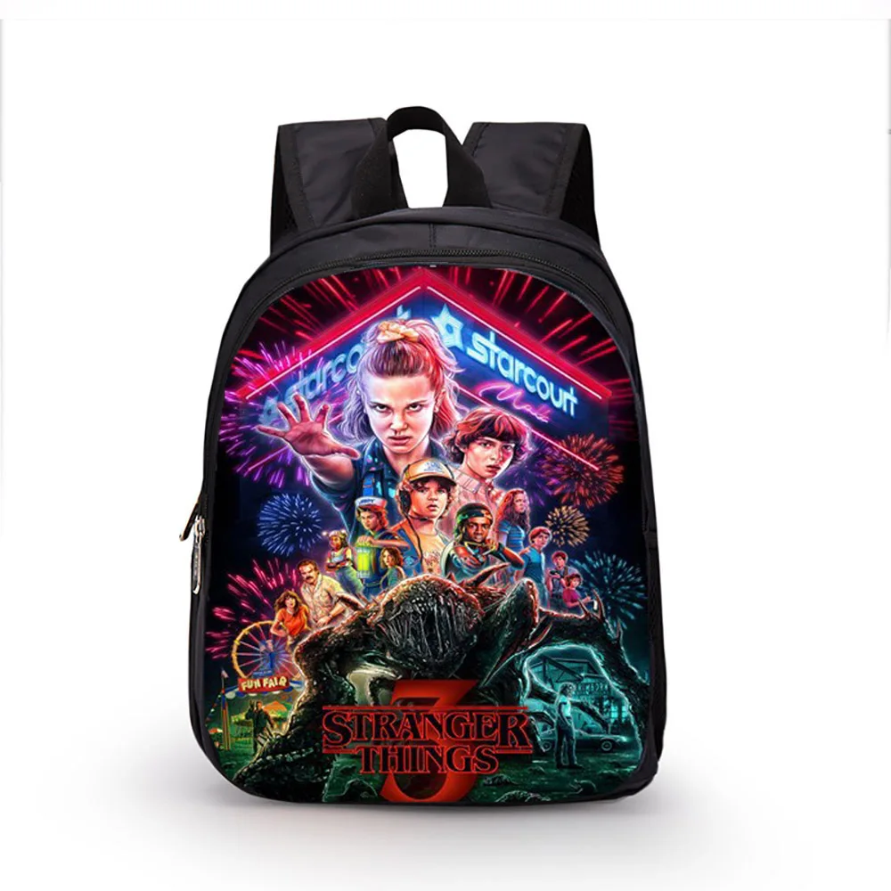 

35cm Primary School Children's Schoo Bag Stranger Things Anime Figure Bag Backpack Casual Travel Rucksack Kids Party Gift Bag