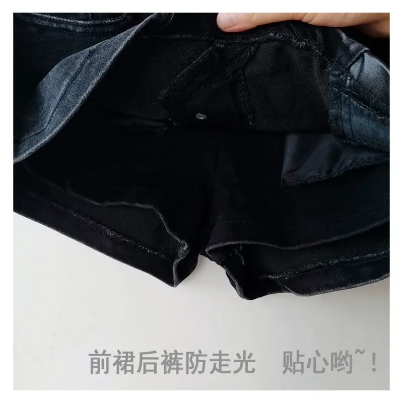 2025 sommer Neue Trend Punk Stil Elastische Dünne Sexy Damen Tasche Hüfte Denim Rock Weibliche Jeans Mini Rock Passenden Gürtel mujer – Detail 19