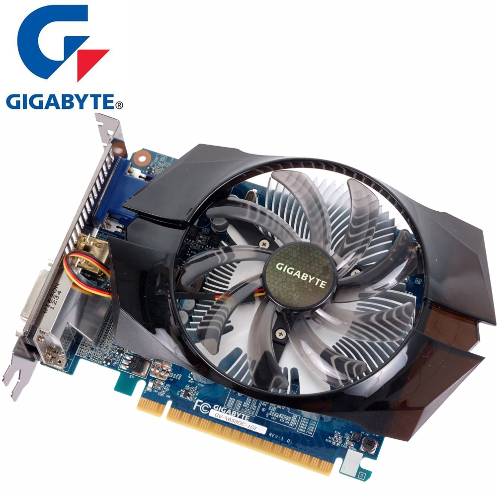Видеокарта GIGABYTE GTX 650 1 Гб 128 бит GDDR5 видеокарта nVIDIA Geforce GTX650 HDMI Dvi б/у VGA карты на