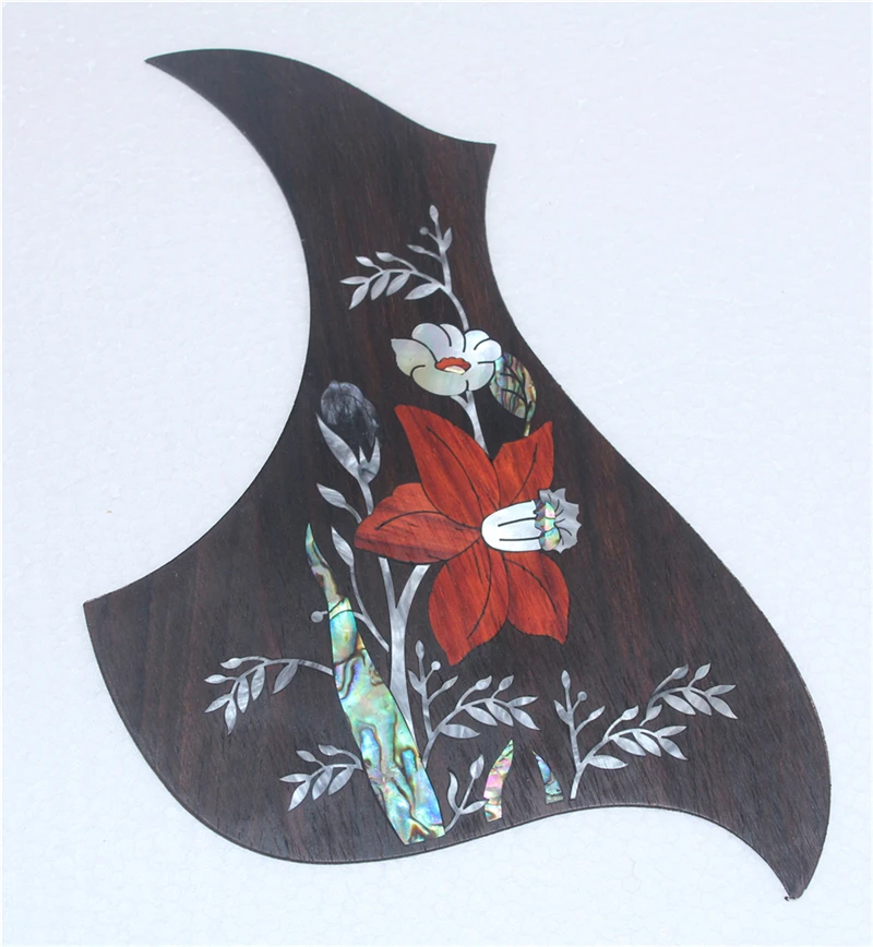 

rosewood acoustic guitar pickguard, with abalone and mother of pear inlay, self sticker