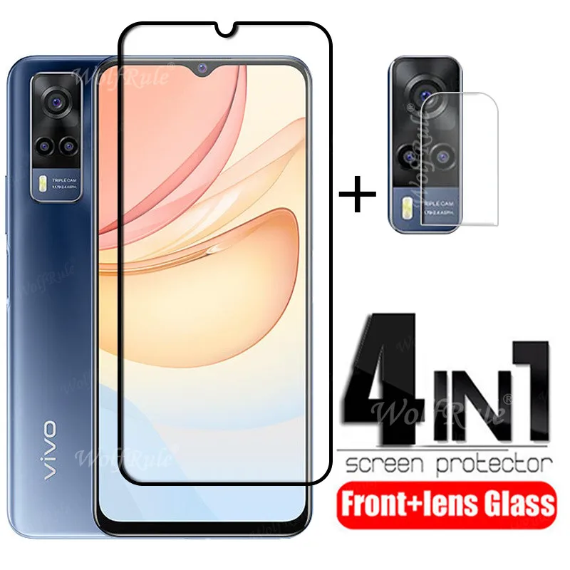 4-in-1 For Vivo Y53S Glass For ViVo Y53S Tempered Glass HD Full Cover Gule Protective Screen Protector For Vivo Y53S Lens Glass phone screen guard