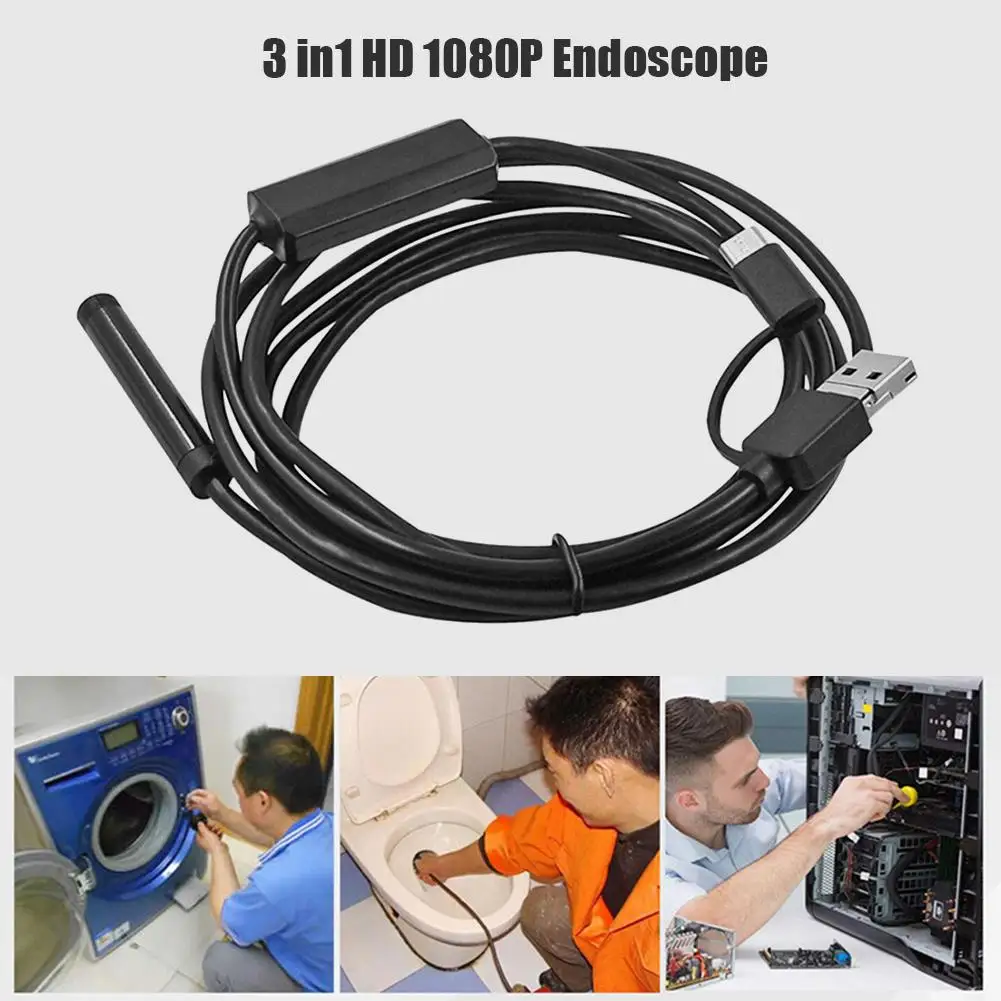 Mini CCTV Endoscope Camera 8mm 1080P 8LED IP68 Waterproof Auto Focus Borescope IOS/Android/Windows System Compatibility afbeelding