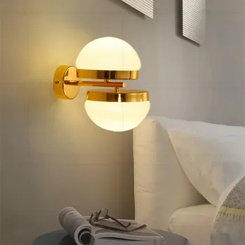 

Nordic Beedroom Bedside Led Wall Light Creative Art Half Sphere Parlor Aisle Light Indoor Wall Sconce Lighting