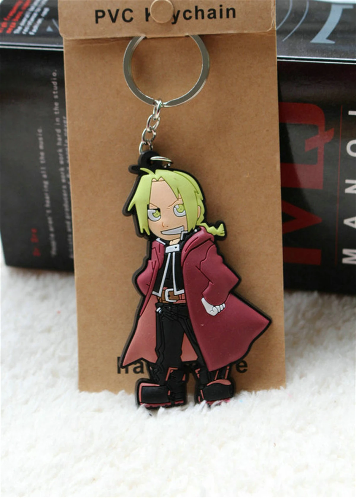 4Pcs Fullmetal Alchemist Edward Elric Alphonse Elric Roy Mustang Keychain Pendant Cosplay Props Anime Halloween
