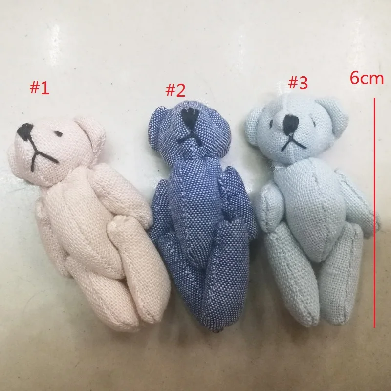 50 шт. Kawaii маленькие медведи 6 см медведь на шарнирах Мягкие плюшевые игрушки ткань Медведи Куклы Подарки Мини кулон плюшевый мишка декор одежды