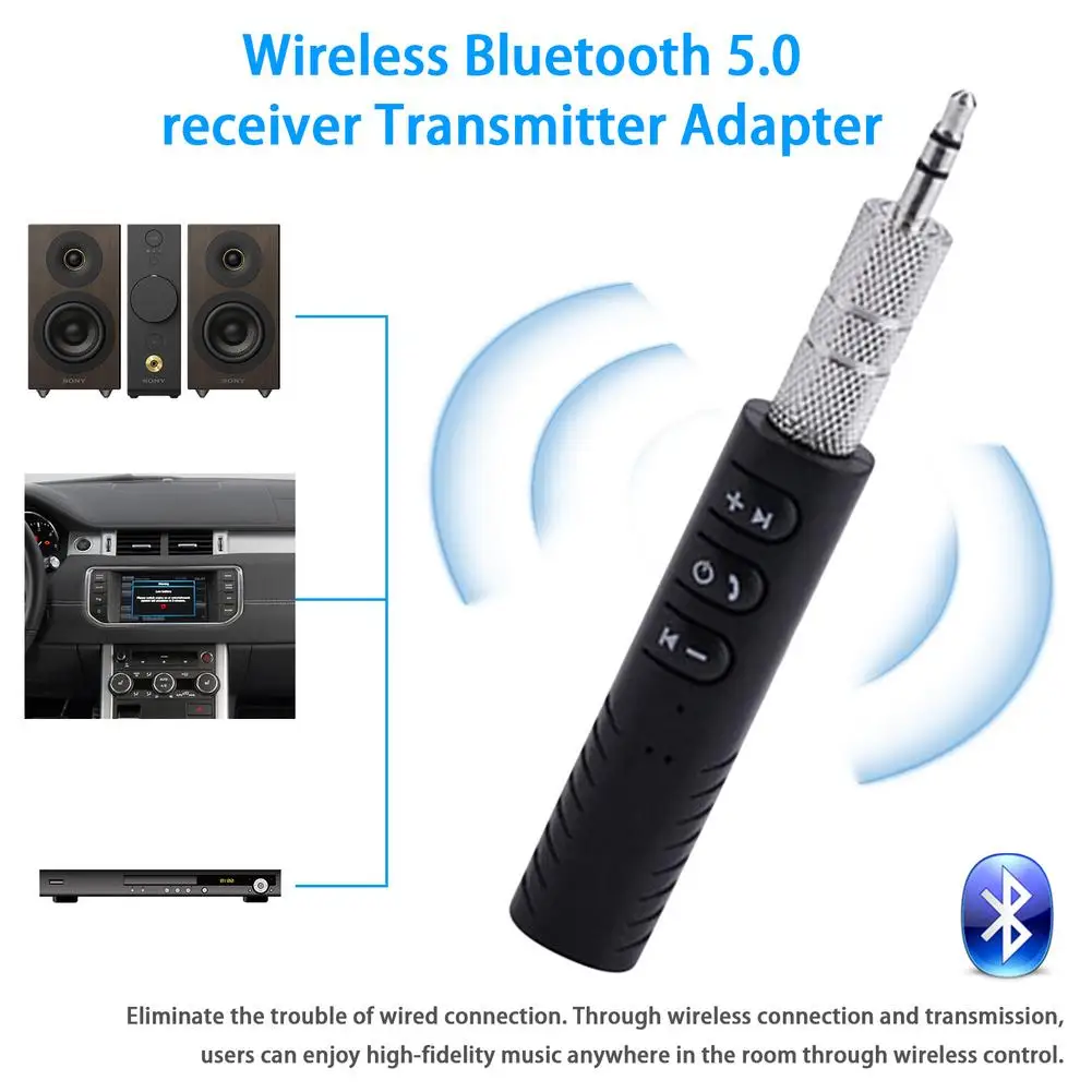 Uitputten baan Marco Polo Bluetooth Receiver 5.0 Wireless Audio Adapter 3.5mm Jack Car Music Aux  Sender Headphone Pc Mp3 Speaker Hands-free Transmitter - Wireless Adapter -  AliExpress