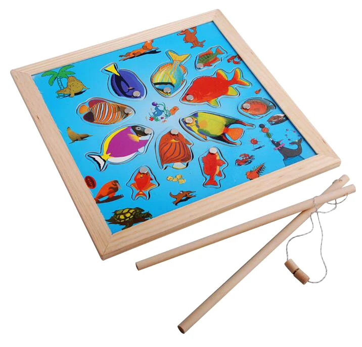 New Fishing Toy Set Suit Magnetic Toys Baby Children Gifts Toys Christmas Year Board Water for Fishing Play New Wooden