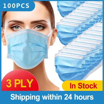 

Face Mouth Protective Mask 3-layer Personal Protection Face Mask Breathable mask Earloop Non Woven Mouth Dust Masks for Adult