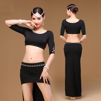

2018 Fashion Women Dancewear Belly Dance Costume Set Modal Dress Top and Skirt Girls Belly Dance Clothing for Sale