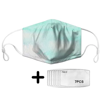 

Women Anti-dust Mask Gradation Design Windproof Reusable Face Masks With 7pcs PM2.5 Filter Paper Elastic Soft Masque Polyeste