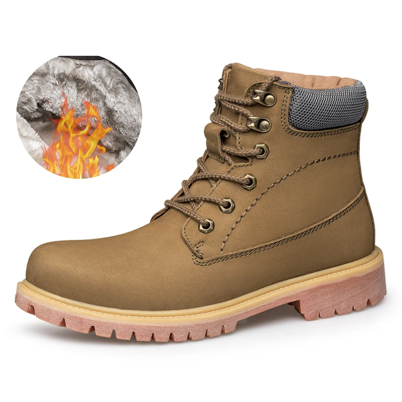 

New Brand Genuine Leather Ankle Boots Autumn Winter Men's Boots Fashion Motorcycle Boots Outdoor Working Snow Boots Men Shoes