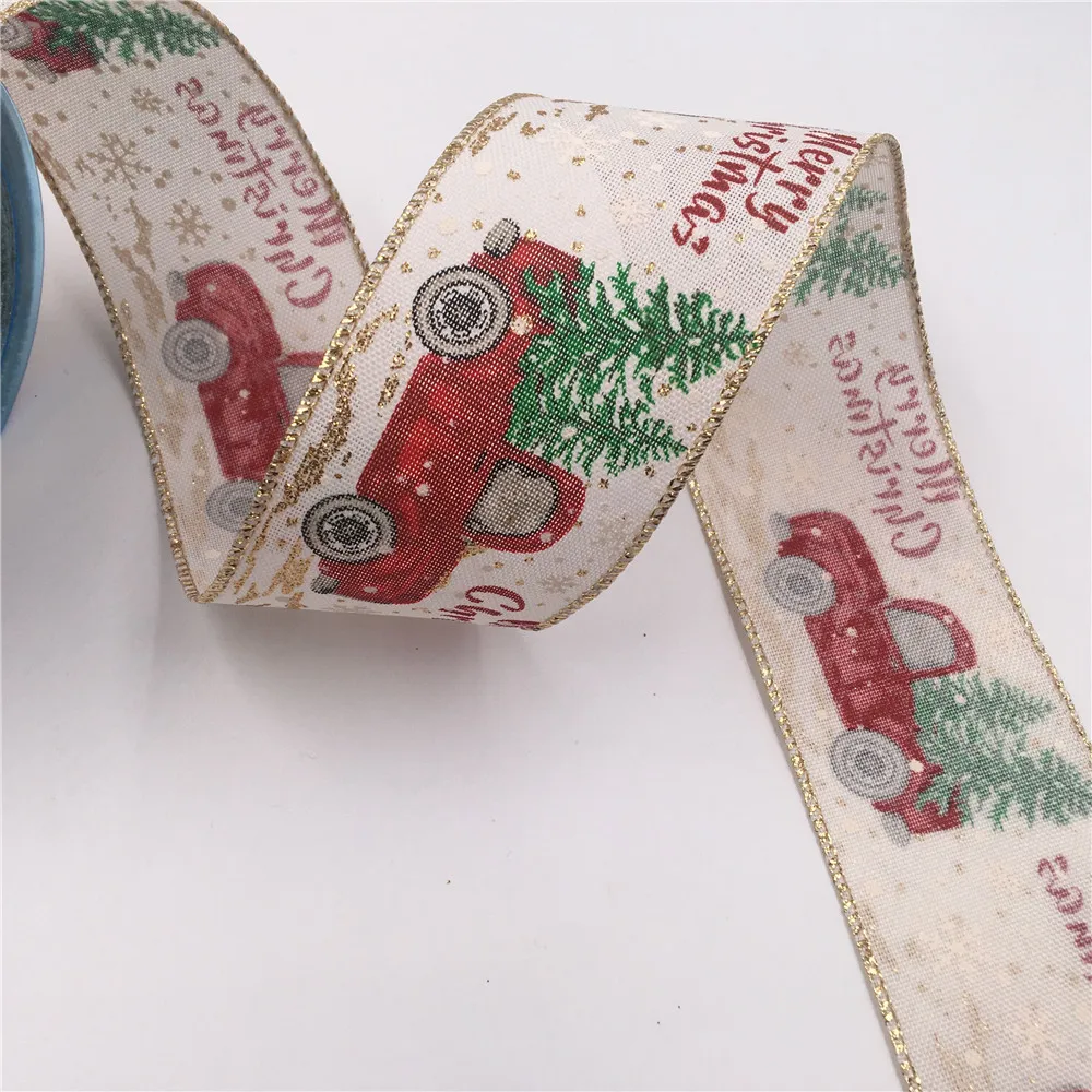jardas natal vintage fita de serapilheira com fio para embrulho de presente natal decoração da árvore do feriado grinalda arcos