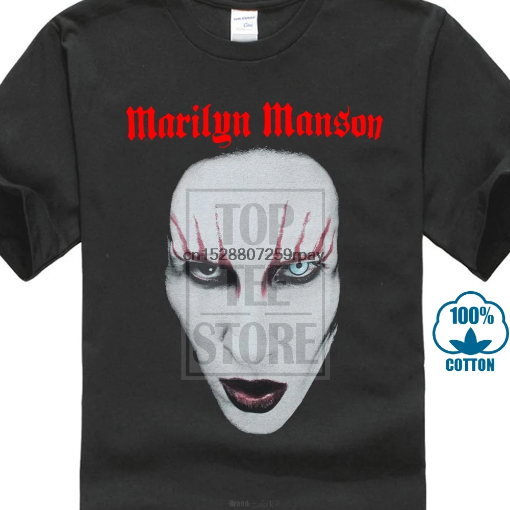 Мэрилин Мэнсон Красная футболка с большим лицом размеры s m l Xl Xxl Официальная