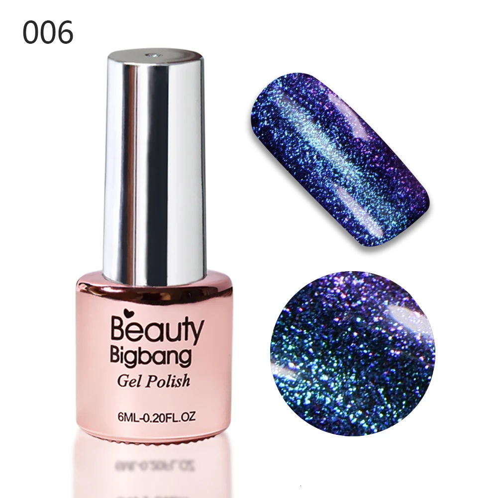 BEAUTYBIGBANG 6 мл Хамелеон голографический Гель-лак для ногтей Звездный Платиновый эффект замачиваемый лак маникюрный лак для ногтей - Цвет: 6A