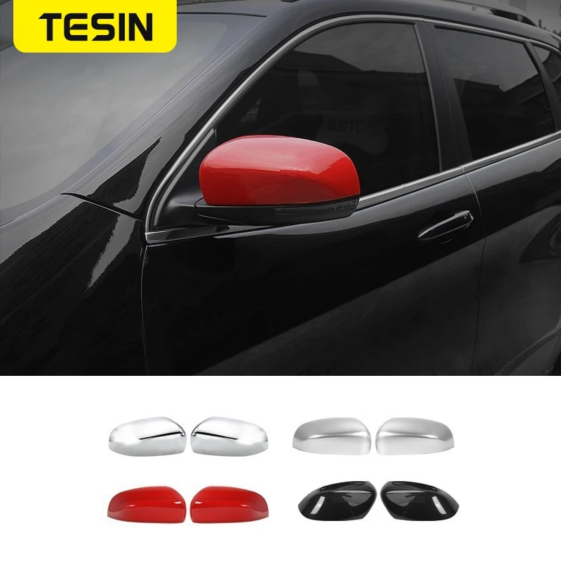 

TESIN Car Rearview Mirror Shell for Jeep Cherokee 2014+ Car Rear View Mirror Decoration Cover for Jeep Compass 2017+ Accessories