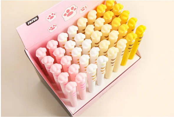 Gel Pen Wholesale Cute Cat Claws Soft Glue Neutral Pen Students Creative Pen Stationery Writing Tools 40pcs/Lot 0.5mm GP658