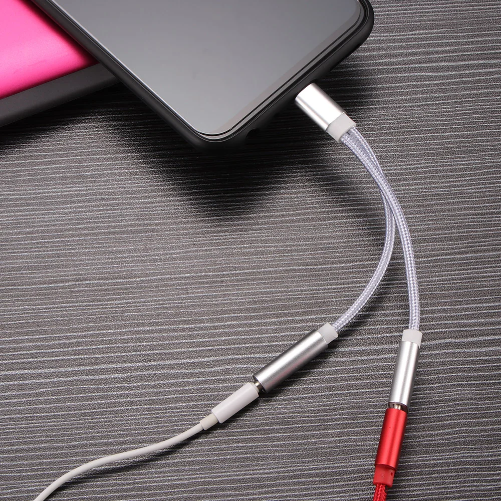 2 в 1 usb type C зарядный кабель type-C конвертер 3,5 мм аудио для Xiaomi наушники адаптер для huawei P20 Pro Lite