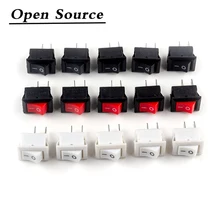 Push-Button Switch 10x15mm 250V Black And White KCD11 Snap-In-On/Off 2pin SPST 3A Red