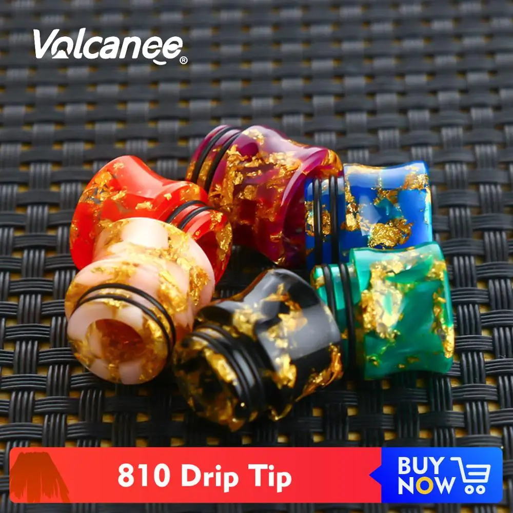 

Volcanee Drip Tip 810 Shine Gold 16mm Diameter Wide Bore Mouthpiece for E Cigarettes RDA RTA Vape Tank Vaporizer Atomizer