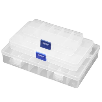 

10/15/24 Grid Transparent Storage Box Organizer Case Storing Plastic Box Jewelry Beads Pill Screw Organizador Waterproof 24 Cell