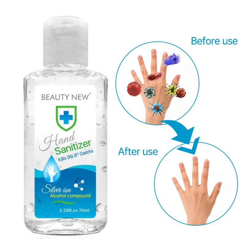 

70ml Portable Mini Hand Sanitizer Anti-Bacteria Moisturizing Fruit-Scented Disposable No Clean Waterless Clear Fluid