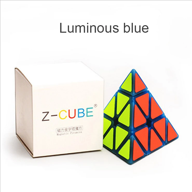 Z cube Скорость 3х3х3 Магнитная Пирамида магический куб без наклеек черная головоломка игрушка для Тренировки Мозга cubo magico - Цвет: Luminous blue