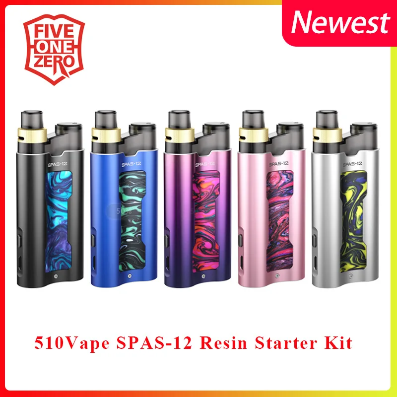 Новейший 510vape SPAS 12 vape Starter Kit 950mAh батарея и воздушный поток Регулируемый 2 мл pod