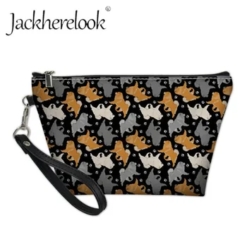 

Jackherelook Fahion Dog Puzzle Print Cosmetic Pouch Cute Chow Women Beauty Case Girls Travel Makeup Necessaire Bag Toiletry Bag