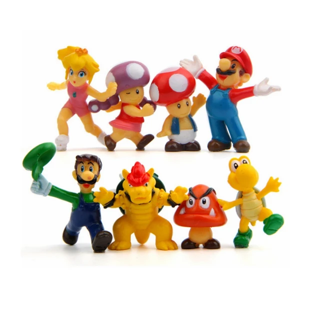 8PCS Super Mario Bros figures Lot jouet Mario Figure toys Bullet Mushroom  Tortoise creative toys model Action Figure - AliExpress