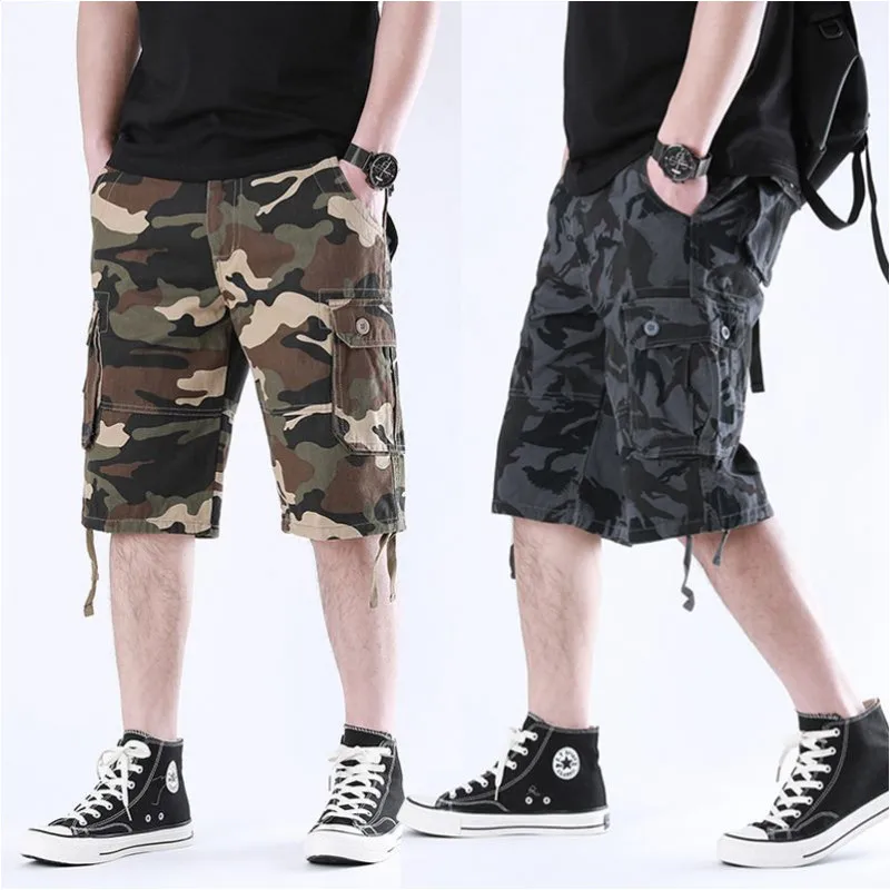 Camouflage Camo Cargo Shorts Men 2022 New Mens Casual Shorts Male Loose Work Shorts Man Military
