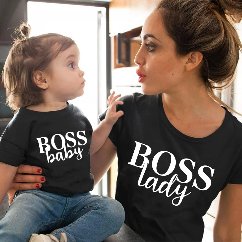 Buy Matching Family Outfits Tshirt Boss Mommy Baby-Girl Me Letter And kbl8oMMYG