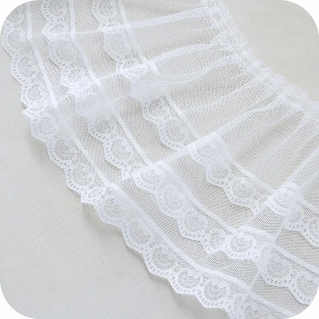 

1M Latest Stack Mesh Lace Fabric 17cm Guipure Laces Wedding Dress Trim Clothing Sewing Material Accessories Trimming encaje LX49