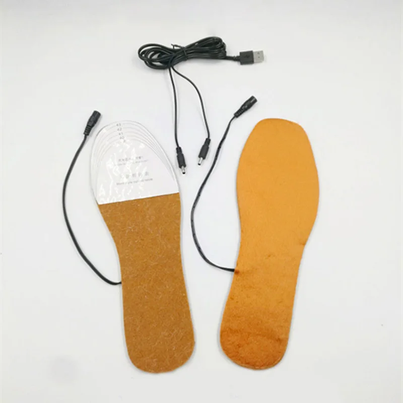 1 пара USB Электрический Подогрев обуви стелька носок обогреватель ног зимний теплый коврик можно отрезать водонепроницаемый шерстяной материал