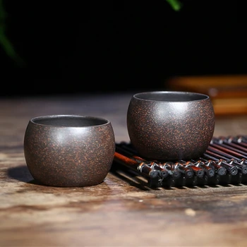 

3 Pieces Master Handmade Yixing Cups Sets Ore Mud Round Kung Fu Kettle Creative Drinkware