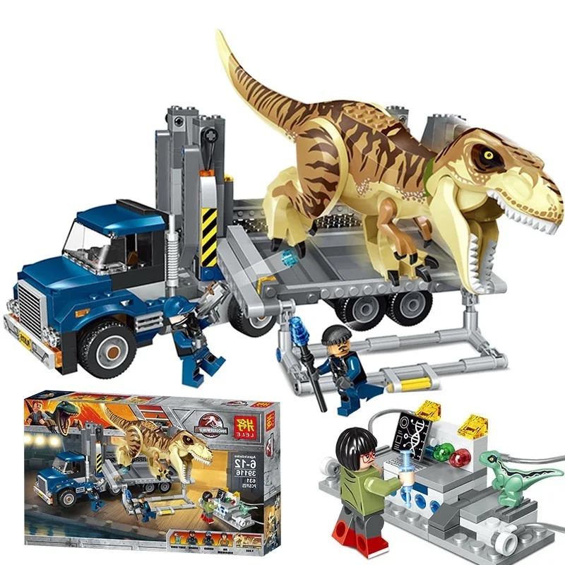 

In Stock 11338 10927 10928 T. Rex Transport Dinosaur Jurassic Series World Building Blocks 75936 75933