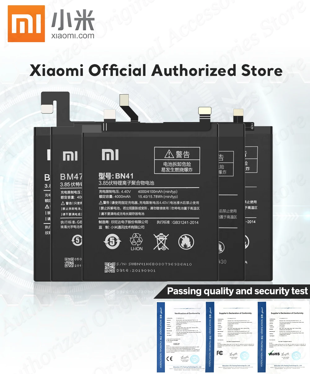 Крепление для спортивной камеры Xiao mi BN41 телефон Батарея для Xiaomi Redmi Note 4 4X3 Pro 3S 3X 4X mi 5 BN43 BM22 BM46 BM47 замена батареи