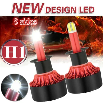 

H1 LED Headlight Electronics 8-Sides 6000K Super bright Lamp Set Replacement