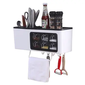 

Kitchen Rack Multi-function Seasoning Box Seasoning Set Household Combination Kitchen Storage Rack Knife Holder Storage Box