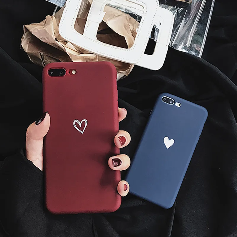 

Love Heart Pattern Phone Cases Soft TPU Silicone Ultra-thin Simple Back Cover for iphone X 6 7S 8SPlus for oppoR11for HuaweiP20